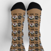 3犬3名パーソナライズされた茶色の犬写真 ソックス (上部)