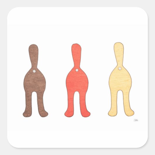 3猫お尻#1スクエアステッカー スクエアシール (正面)