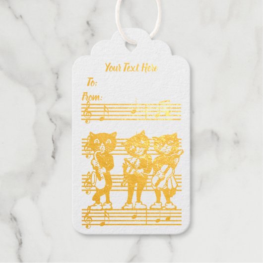 3猫ミュージシャン遊の楽器 ギフトタグ (正面)