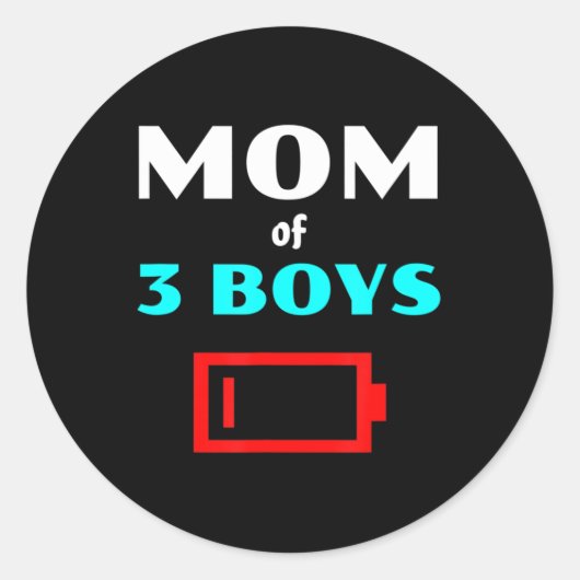 3男の子の母の疲れたママの3人の息子の低こうもり ラウンドシール (正面)
