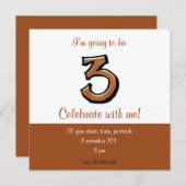 3番チョ間抜けコ誕生日招待状 招待状 (正面/裏面)