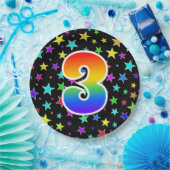 3番目のイベントはっきりした:,おもしろい, カラフル Rainbow 3 ペーパープレート (パーティー)