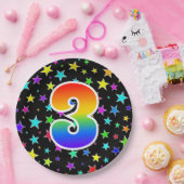 3番目のイベントはっきりした:,おもしろい, カラフル Rainbow 3 ペーパープレート (パーティー)