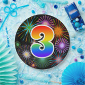 3番目のイベント-おもしろいカラフル、はっきりしたレインボー3 ペーパープレート (パーティー)