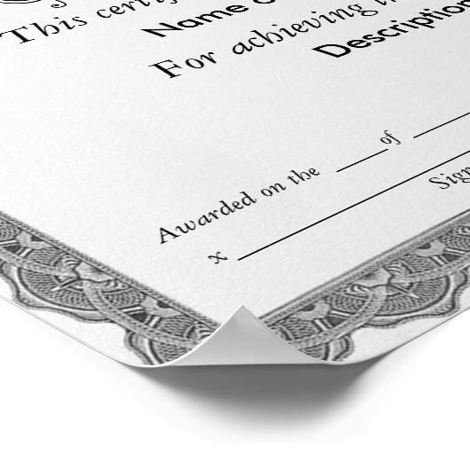 3番目のグリーンリボン証明書 ポスター (角)