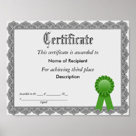 3番目のグリーンリボン証明書 ポスター
