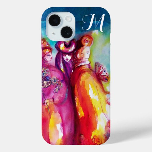 3番目のマスクのベネチアンマスカレードモノグラム Case-Mate iPhoneケース (裏面)