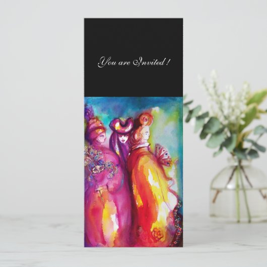 3番目のマスク仮面舞踏会，金ゴールド赤い黄色の青 招待状 (スタンド正面)