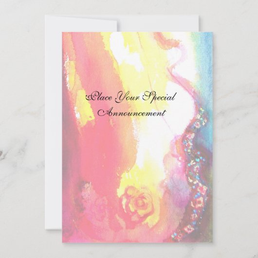 3番目のマスク，仮装パーティー,金ゴールド赤い黄色の青 案内状 (裏面)