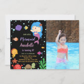 3番目のリトルブルーの相続人マーメイド招待状W写真 招待状 (正面)