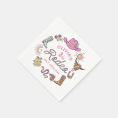 3番目のロデオピンク西カウボーイ3番目の誕生日 スタンダードカクテルナプキン (角)