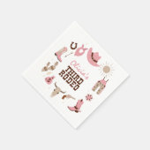 3番目のロデオピンク西カウボーイ3番目の誕生日 スタンダードカクテルナプキン (角)