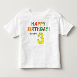 3番目の誕生日カラフルアルファベット（名） トドラーTシャツ