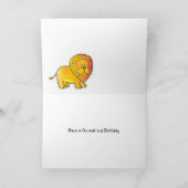 3番目の誕生日カード – ライオン カード (内部)