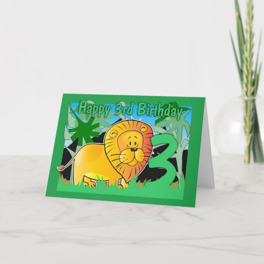3番目の誕生日カード – ライオン カード (正面)