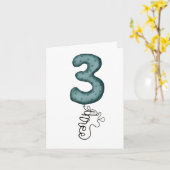 3番目の誕生日バルーンカード カード (黄色い花)