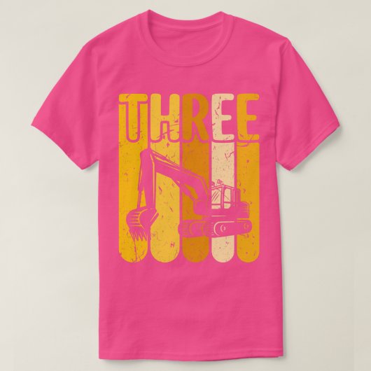 3番目の誕生日建築トラックボーイズ掘削機 Tシャツ (デザイン正面)