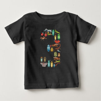 3番虫カブトムシテーマ3歳 ベビーTシャツ