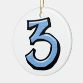 3番間抜けの青いオーナメント セラミックオーナメント (左)