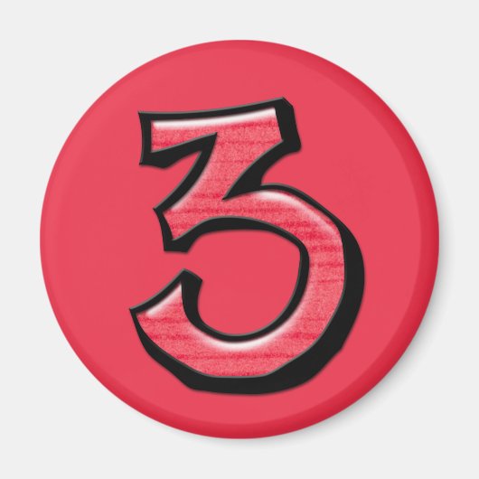 3番間抜け目の赤磁石 マグネット (正面)