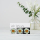 3白いデイジーのモダンの花柄 名刺 (スタンド正面)