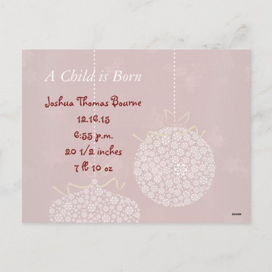 3白オーナメント初めてのクリスマスフォトポストカード シーズンポストカード (裏面)