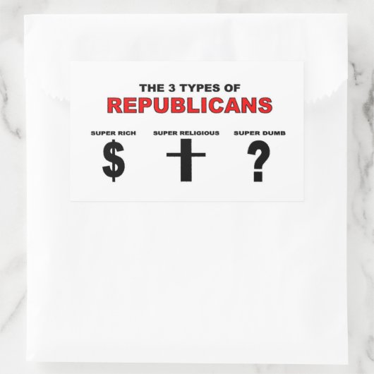 3種類の共和党員ステッカー 長方形シール (バッグ)