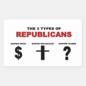 3種類の共和党員ステッカー 長方形シール (正面)