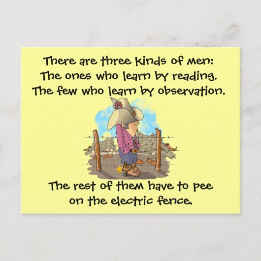 3種類の男性 ポストカード (正面)