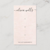 3穴ピンクスクリプトイヤリング表示ホルダー 名刺 (正面)