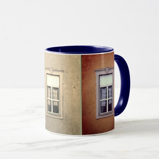 3窓/レースのカーテン/数々のカラー マグカップ (正面右)