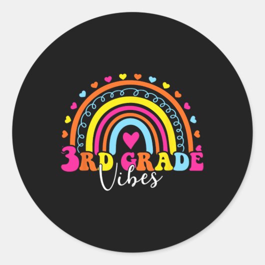 3級ビベス新学期レトロ5級ティー ラウンドシール (正面)