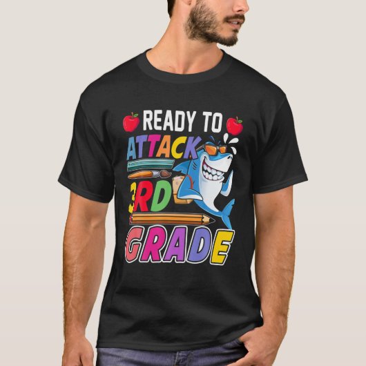 3級Teeシャーク新学期攻撃準備完了 Tシャツ (正面)