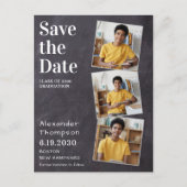 3素朴フォト石板卒業日退会 案内ポストカード (正面)