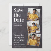 3素朴フォト石板卒業日退会 案内状 (正面)