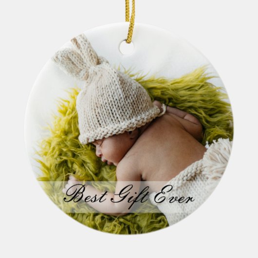 3素朴世クリスマスギフトの生まれたばかりのフ最高のァイズ セラミックオーナメント (正面)