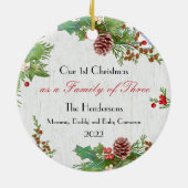 3素朴世クリスマスギフトの生まれたばかりのフ最高のァイズ セラミックオーナメント (裏面)