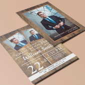 3素朴枚の写真を掲載した木工卒業パーティー 招待状