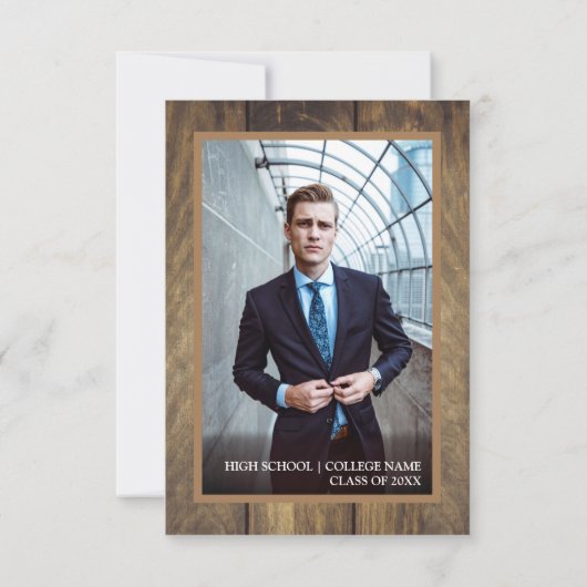 3素朴枚の写真を掲載した木工卒業パーティー 招待状 (裏面)