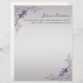 #3紫華美銀フローラ渦巻きレターヘッド レターヘッド (正面/裏面)