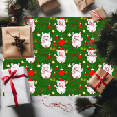 3組み合わせかわいい豚のクリスマスギフトラップ ラッピングペーパーシート