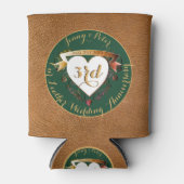 3結婚周年記念レザー(画像クール) 缶クーラー (正面)