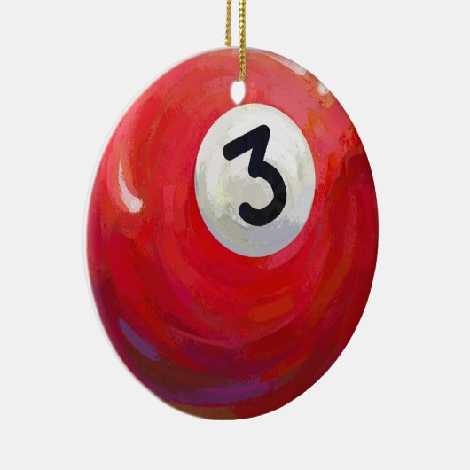 3絵を描プールボールパターン セラミックオーナメント (右)