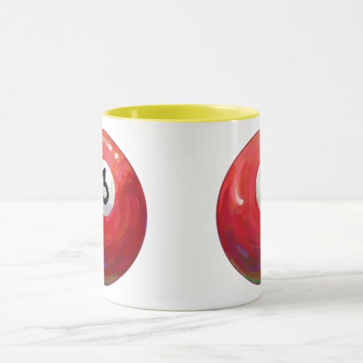 3絵を描プールボールパターン マグカップ (中央)