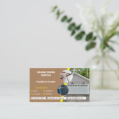 3編集可能フォトガレージドアとサービス 名刺 (スタンド正面)