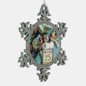 3羽のかわいい冬の鳥12月25日 スノーフレークピューターオーナメント (左)