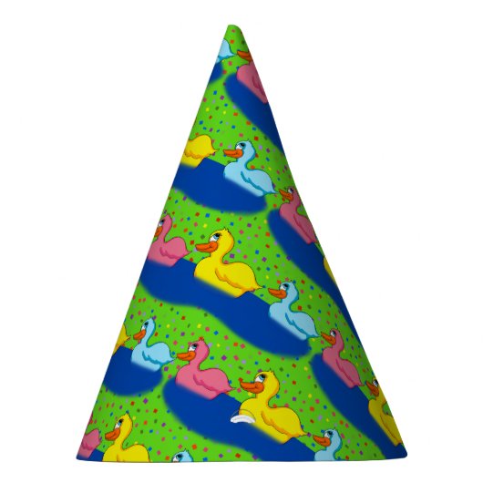 3羽のアヒルはパーティーの帽子を壁紙を張ります パーティーハット (右)