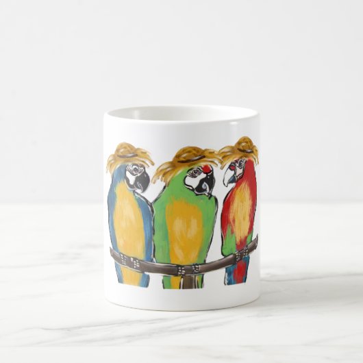 3羽のインコ コーヒーマグカップ (中央)