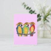 3羽のインコ ポストカード (スタンド正面)