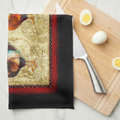 3羽のオンドリ キッチンタオル (四つ折り)